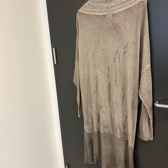 NU Denmark L Tan Cowl Neck Dress with Relaxed Fit- wool blend/collar angora/wool - Picture 7 of 13